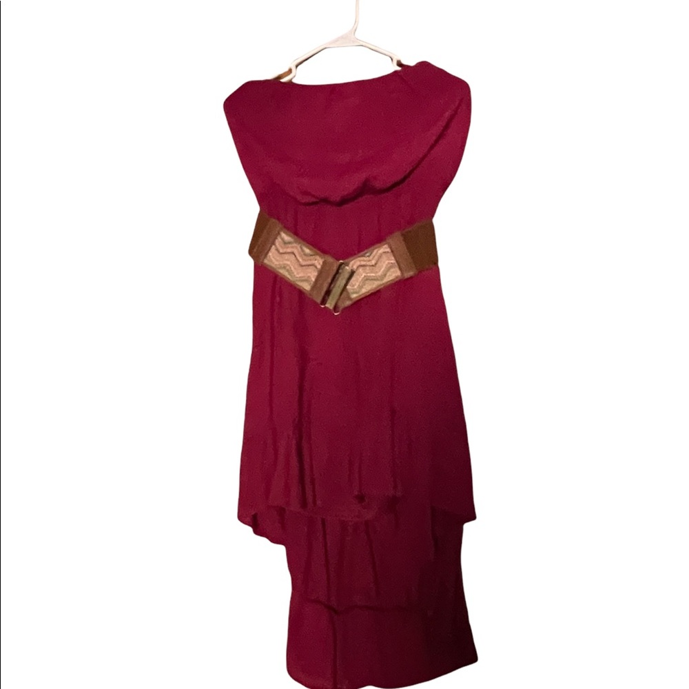 Red high-low boho chic summer dress